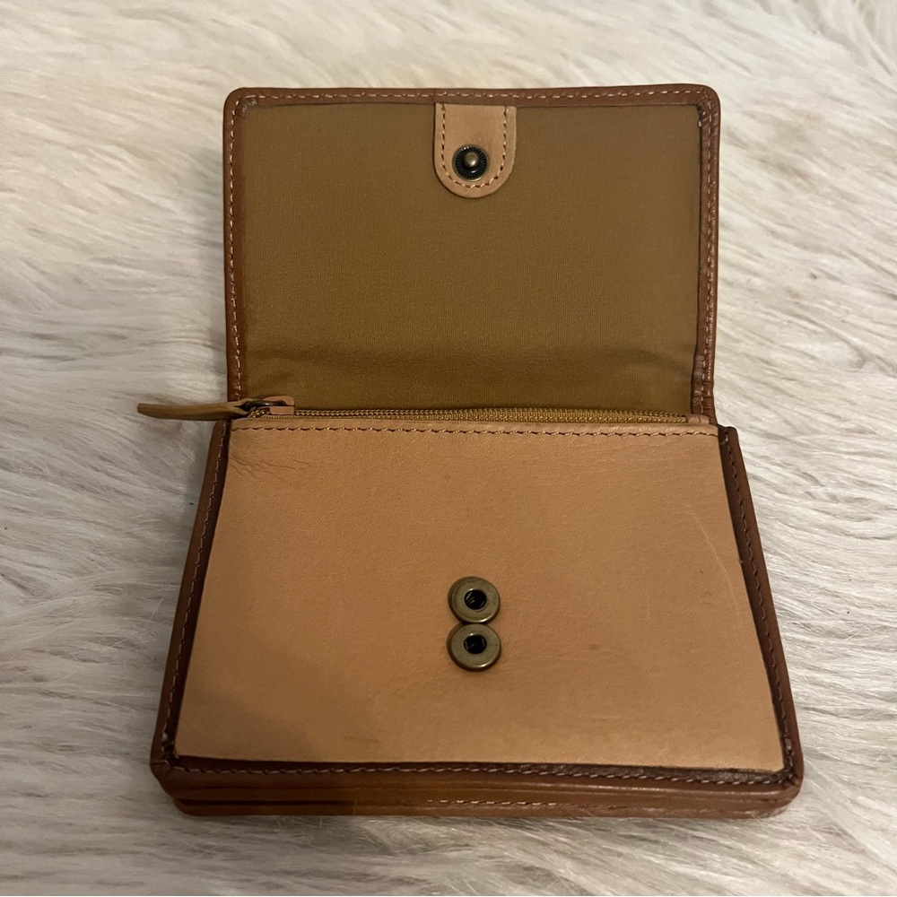 Fossil Beige and Brown Leather Wallet with Floral Studs - Picture 6 of 15